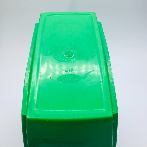 Vintage 60s STERILITE Triple Starburst Green Plastic Trash Can Wastebasket - Picture 5 of 10